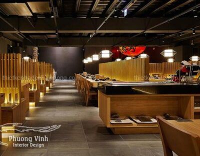 Thiết kế thi công nội thất nhà hàng lẩu nướng